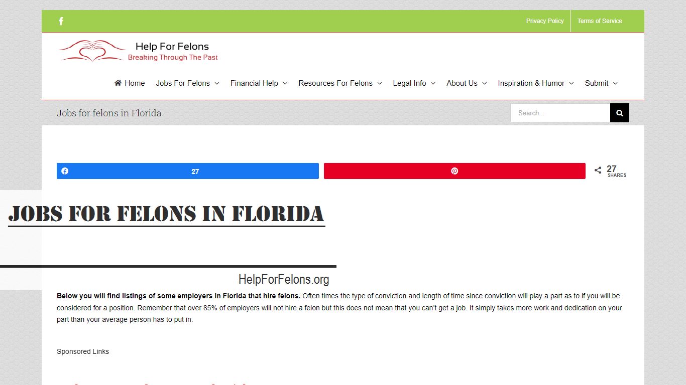 Jobs For Felons In Florida - Help For Felons