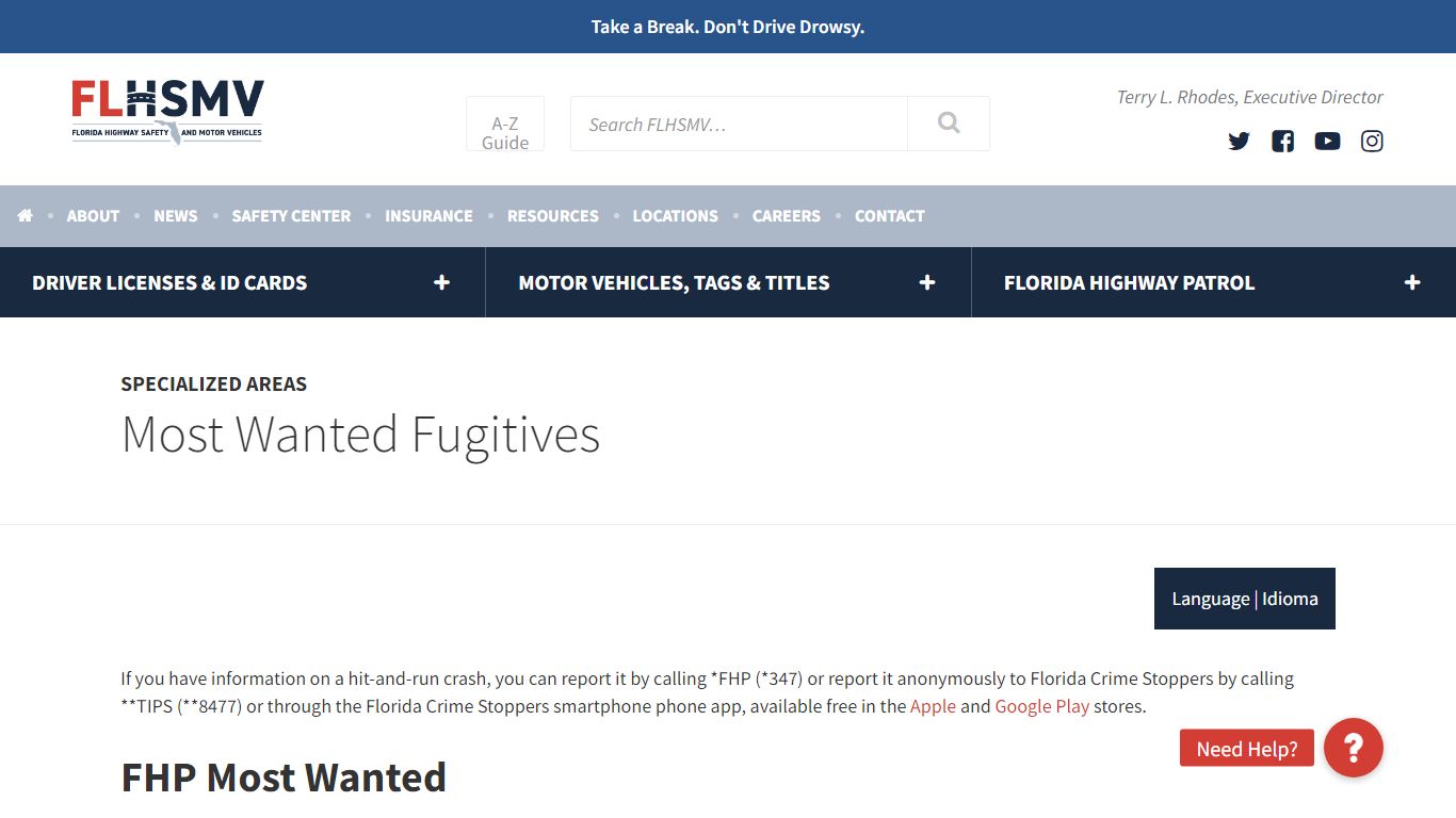 Most Wanted Fugitives - Florida Department of Highway Safety and Motor ...